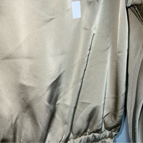 Thakoon gold romper long sleeve shorts satin metallic utility safari sz 10 snags - Picture 4 of 14